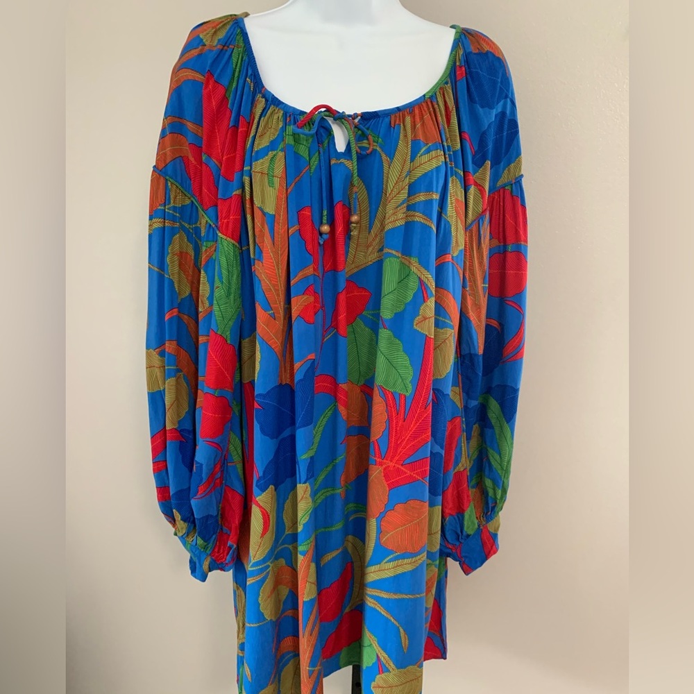 Olivaceous Blue Floral Tunic/ Dress